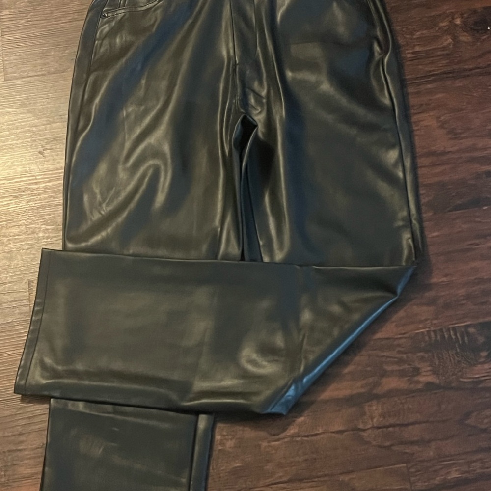 Black Faux Leather Women Jeans